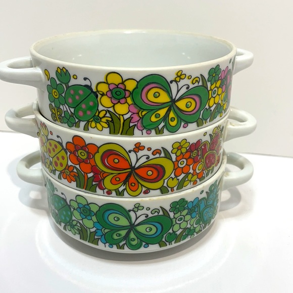 3 MCM Serving Bowls with Colorful; Buttefly,Floral. Lady bug. Sunflower Designs! - Picture 13 of 16